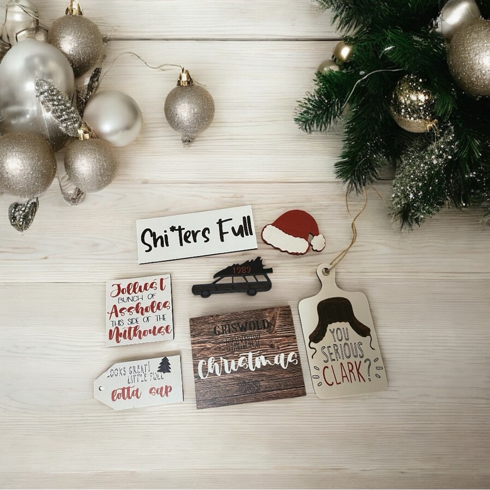 Set of 7 National Lampoon’s Christmas Vacation Wood Cutout Decorations